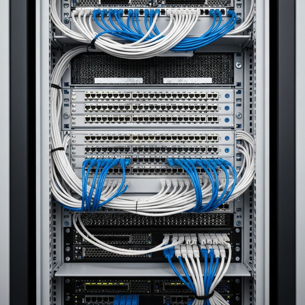 Structured cabling and patch panel setup